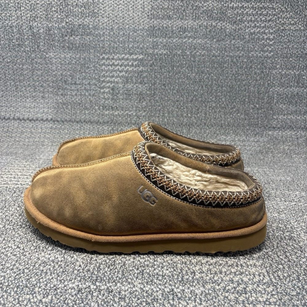 UGG Tasman Chestnut Suede Sheepskin Shearling Slip On Slippers Men's US 10 EU 43